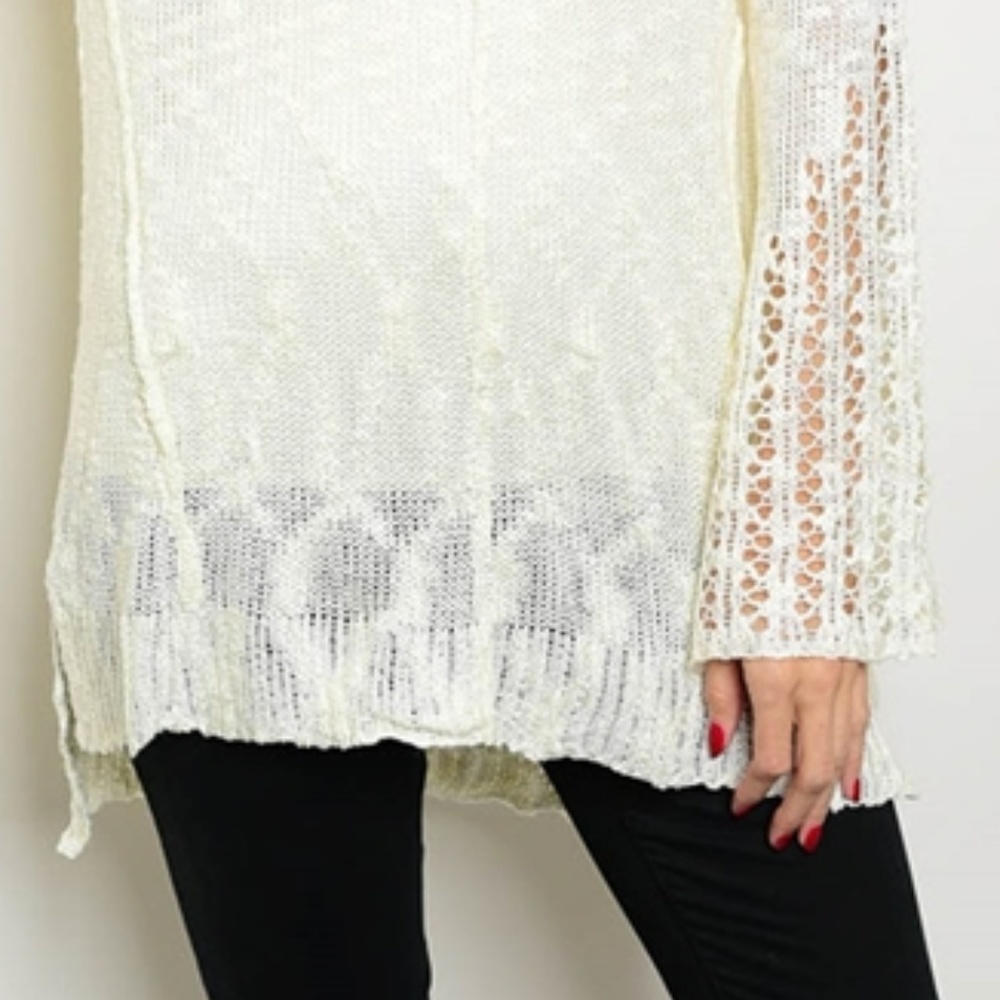 ☀️LAST1️⃣//IVORY HIGH LOW KNIT SWEATER - Picture 5 of 10